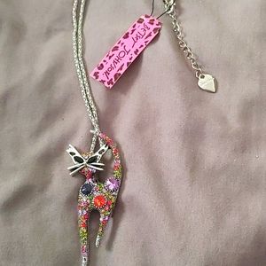 Betsey Johnson Sassy Cat Necklace/Brooch